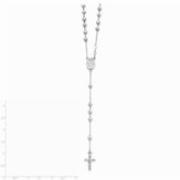 Sterling Silver Polished Rosary Necklace